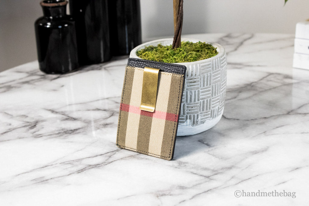 Burberry Black Leather Money Card Case