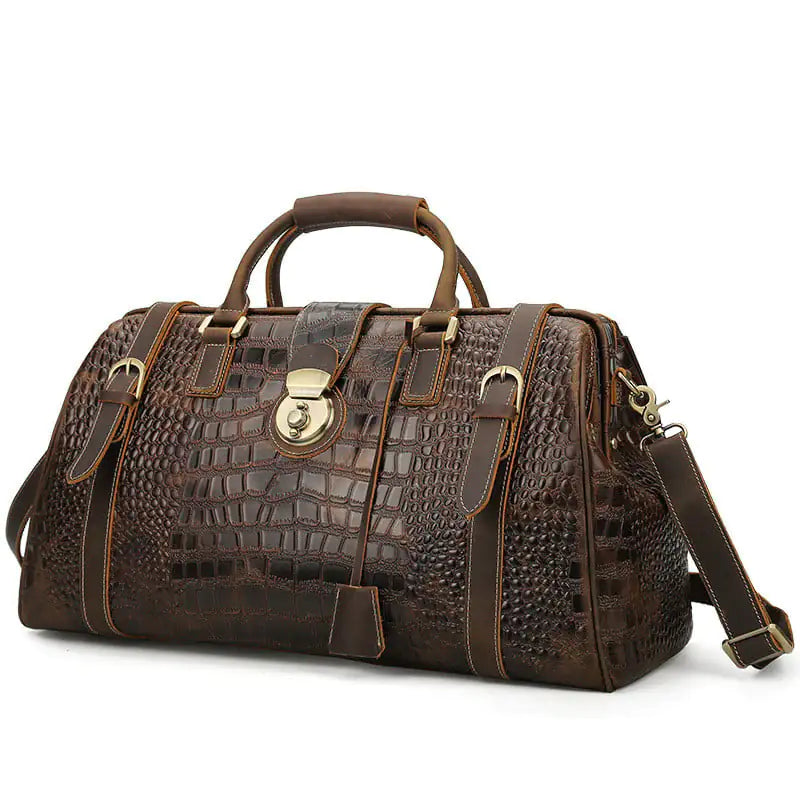 Trendy Leather Pattern Travel Bag for Men