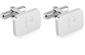 18K White-Gold Plated Stainless Steel Cufflinks