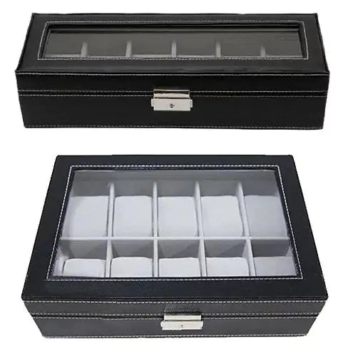 Glass Top Watch Boxes For Collection Of 6 or 10 Watches