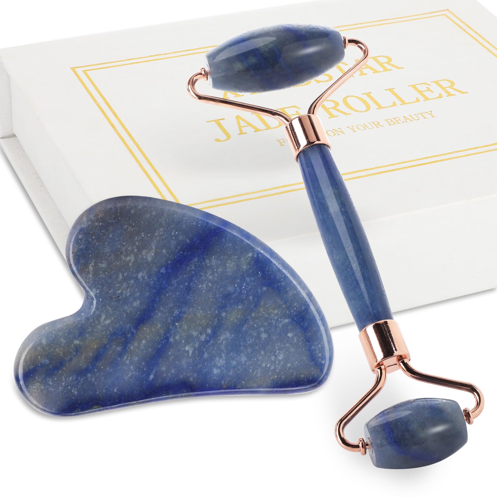 Luxury Jade Facial Roller & Gua Sha Set
