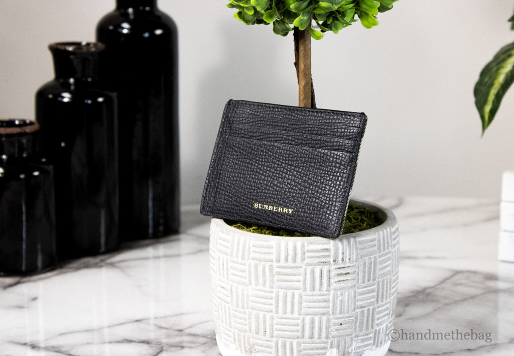 Burberry Black Leather Money Card Case