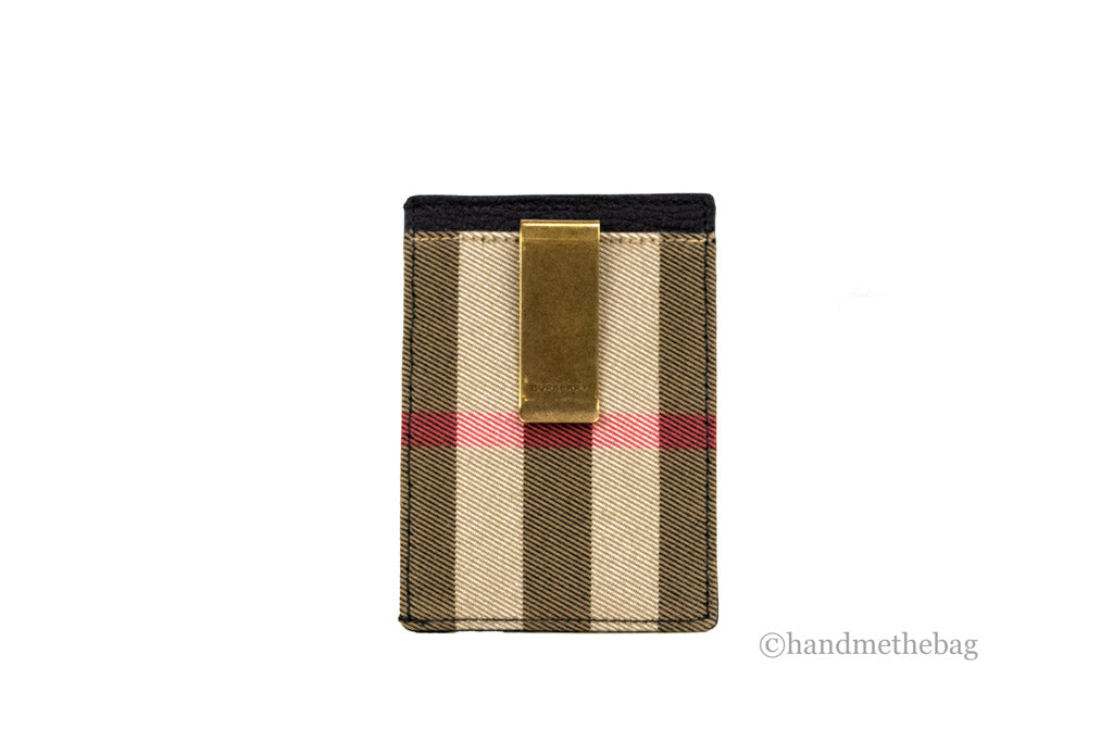 Burberry Black Leather Money Card Case